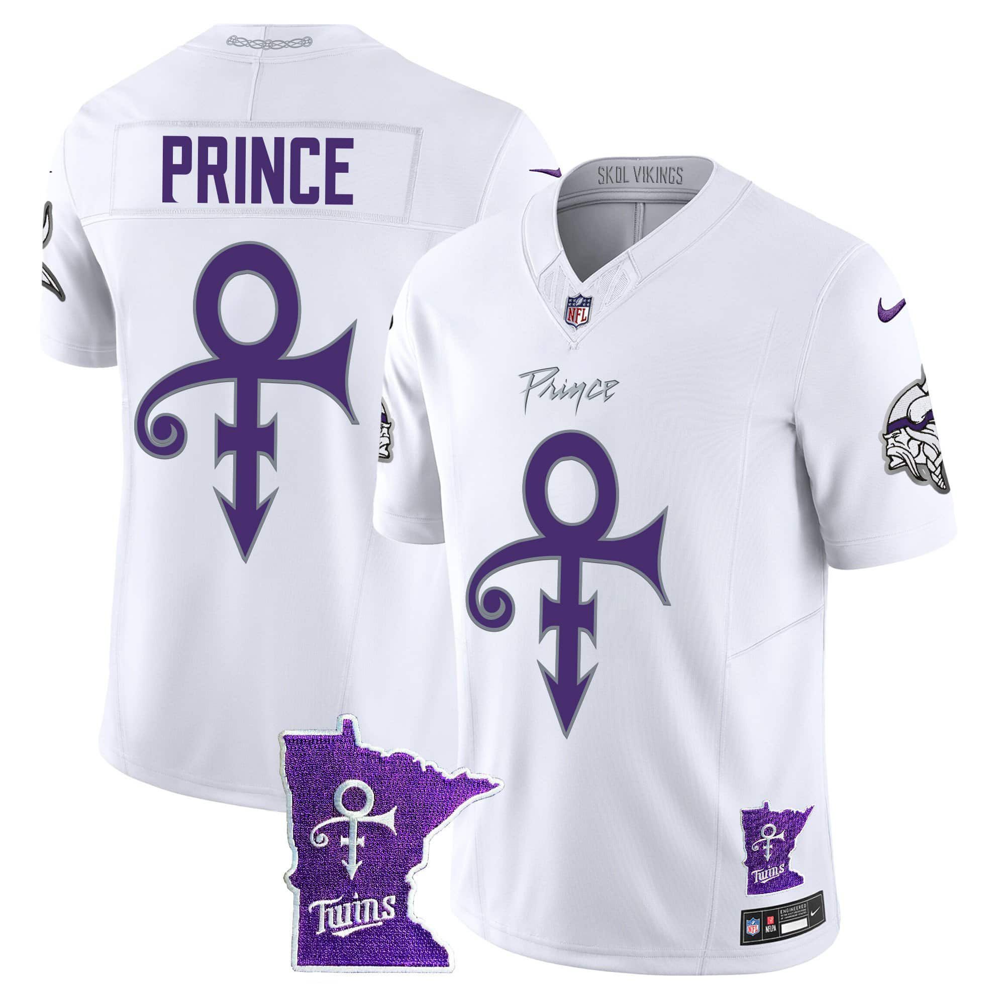 Men Minnesota Vikings Blank White 2024 Nike Prince Vapor Limited NFL Jersey